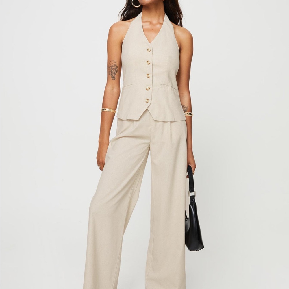Women's Cream pants and halter top set